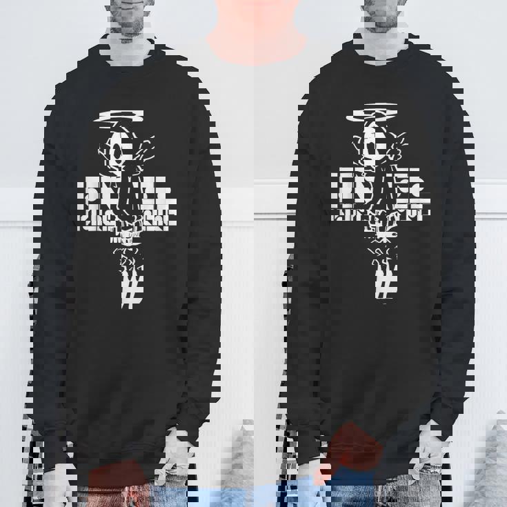 Nog-T-0012-天使-黒 スウェットシャツ 高齢者への贈り物