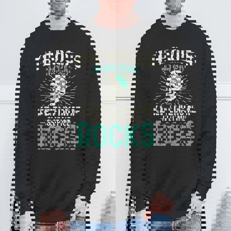 Theoices In My Head ロックコレクター ジオードハンター 地質学 スウェットシャツ 高齢者への贈り物