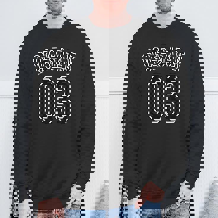 Ossan 03 オッサン（チームユニフォーム風）【変なデザイン屋さん】文字 面白い スウェットシャツ 高齢者への贈り物