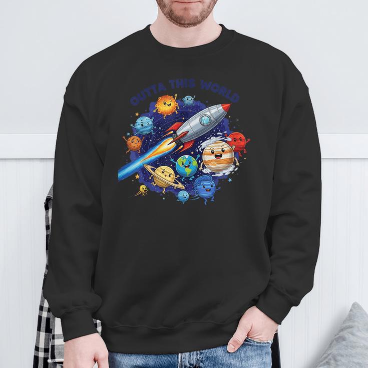 Outta This World かわいい惑星宇宙好き、宇宙飛行士銀河 スウェットシャツ 高齢者への贈り物