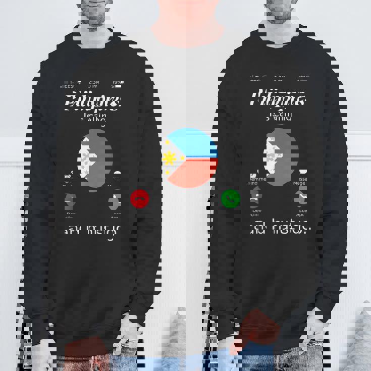 Philippines Is Calling And I Must Go フィリピン国旗シャツ スウェットシャツ 高齢者への贈り物