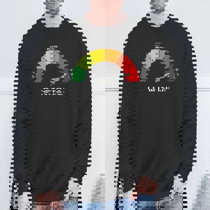 Pure Cortisol 面白いストレスメーターで走る 長袖tシャツ スウェットシャツ 高齢者への贈り物