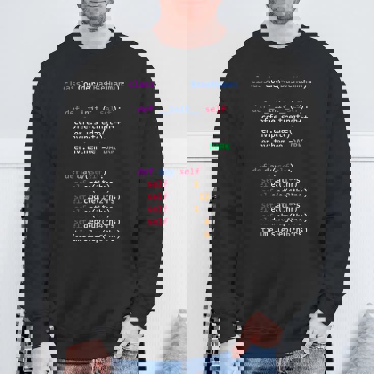 Python Eat Code スリープリピート スウェットシャツ 高齢者への贈り物