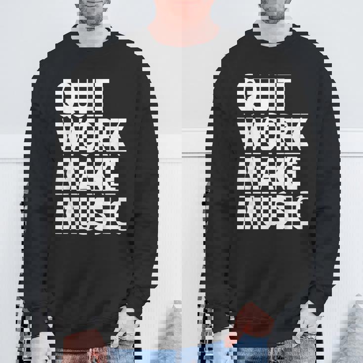 Quit Work Make Music 半袖 スウェットシャツ 高齢者への贈り物