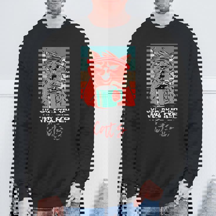 Rad Techは猫、放射線ヴィンテージ猫おもしろさんを愛しています スウェットシャツ 高齢者への贈り物