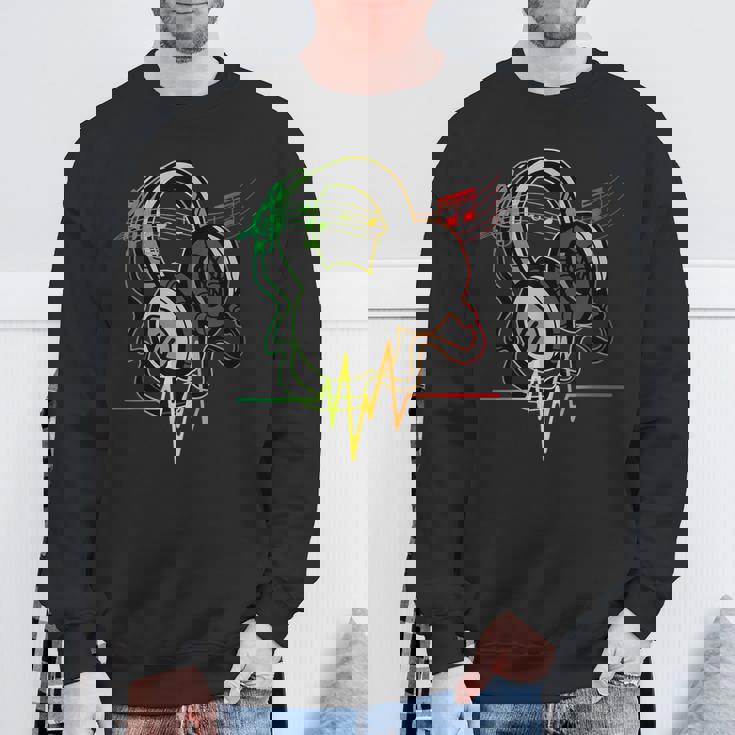 Rasta レゲエ ミュージックヘッドフォン ビンテージ スウェットシャツ 高齢者への贈り物