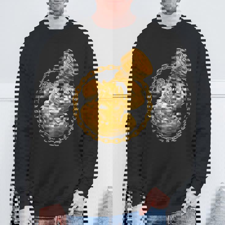 Rhino Beast ワークアウト ゴールド フィットネス ジム 動物 筋肉 ダンベル スウェットシャツ 高齢者への贈り物