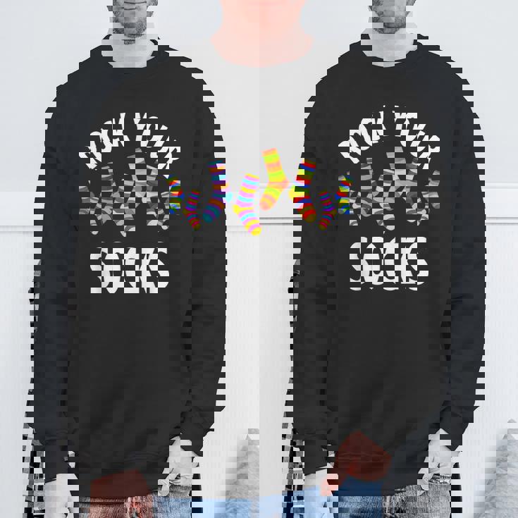 Rock Yourocks Awareness World Downyndrome Day スウェットシャツ 高齢者への贈り物