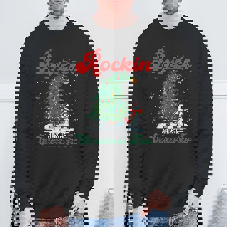 Rocking Around The Xmas Tree Snowman Rock And Roll Guitar Sweatshirt Gifts for Old Men Rocking Around The Xmas Tree Snowman Rock And Roll Guitar Sweatshirt Gifts for Old Men