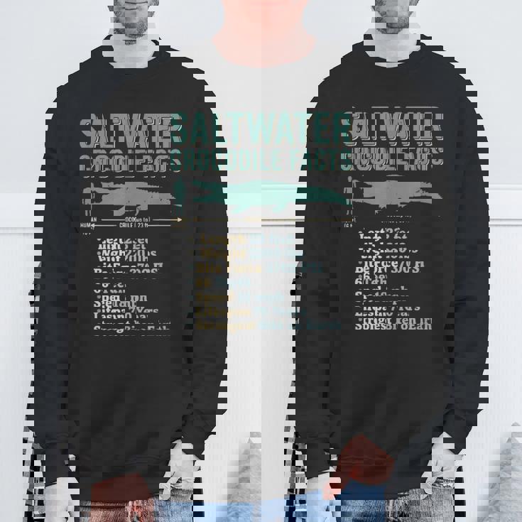 Saltwater Crocodile Facts Diagram Statistics Info Sweatshirt Unisex Gifts for Old Men Saltwater Crocodile Facts Diagram Statistics Info Sweatshirt Unisex Gifts for Old Men