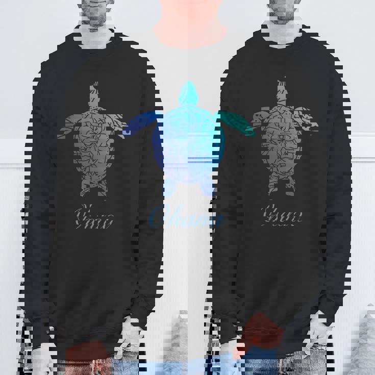 Save The Hawaii ウミガメ ハワイアン ブルー トライバル 亀 ホヌ 長袖tシャツ スウェットシャツ 高齢者への贈り物