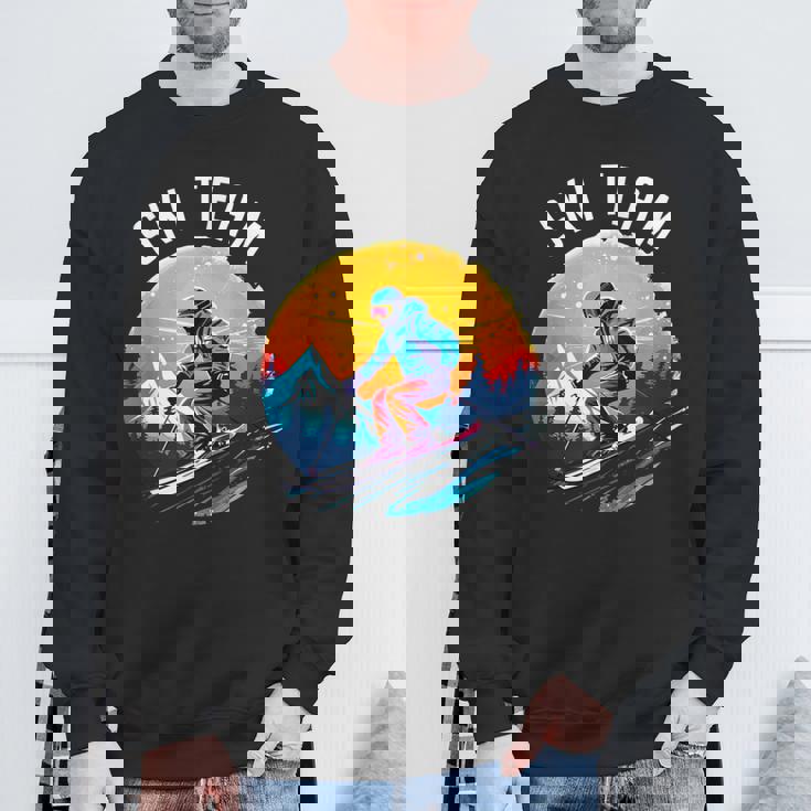 Ski Team スキーチーム スキーヤー スクール スキー旅行 スキーチーム クルー スキー スウェットシャツ 高齢者への贈り物