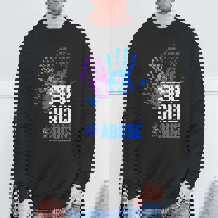 Stop Child Abuse 児童虐待をやめなさい スウェットシャツ 高齢者への贈り物