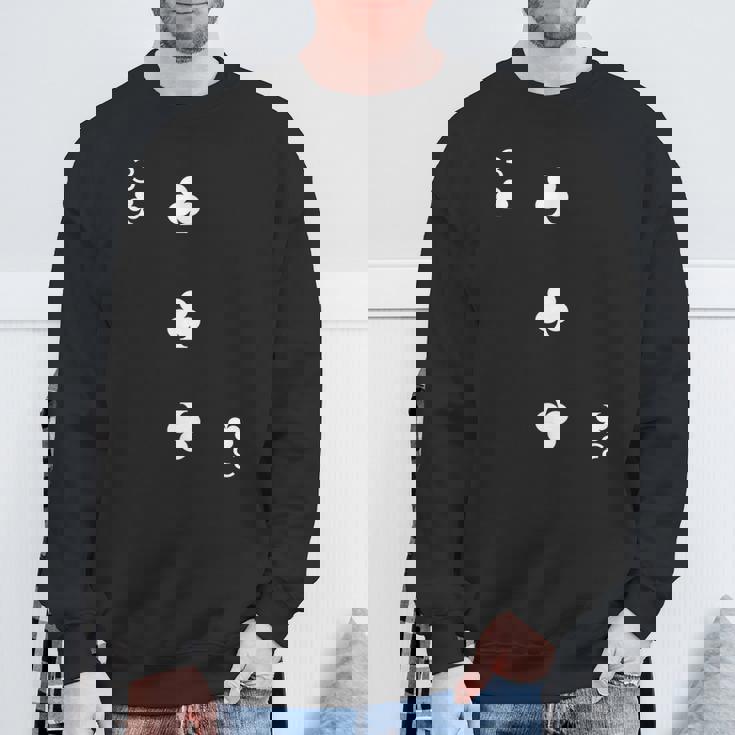 Three 3 Of Clubs トランプ ポーカーカード ブラックジャックカード スウェットシャツ 高齢者への贈り物