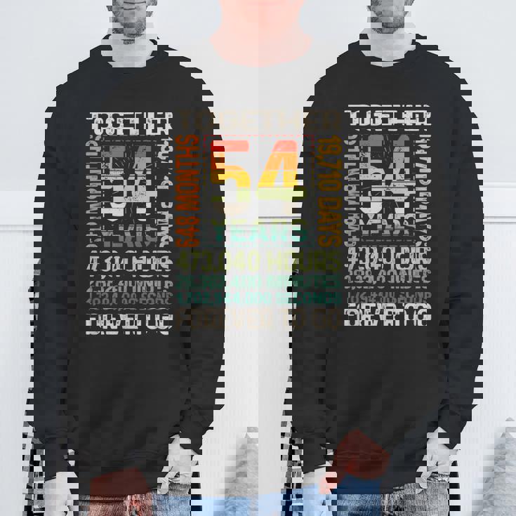 Together 54 Years Forever To Go 結婚54周年記念 スウェットシャツ 高齢者への贈り物