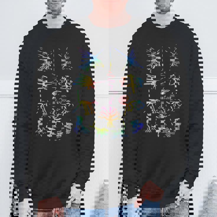 Travel Peru Nazca Lines マチュピチュ ファミリーバケーション 絞り染め スウェットシャツ 高齢者への贈り物