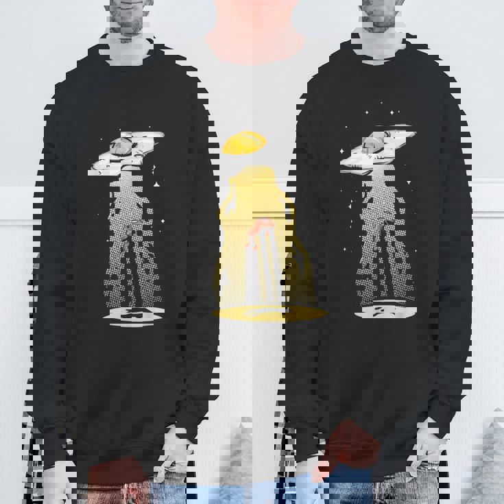 Ufo 卵 ベーコン アブダクション 面白い 宇宙人 朝ごはん 銀河系 食品 スウェットシャツ 高齢者への贈り物