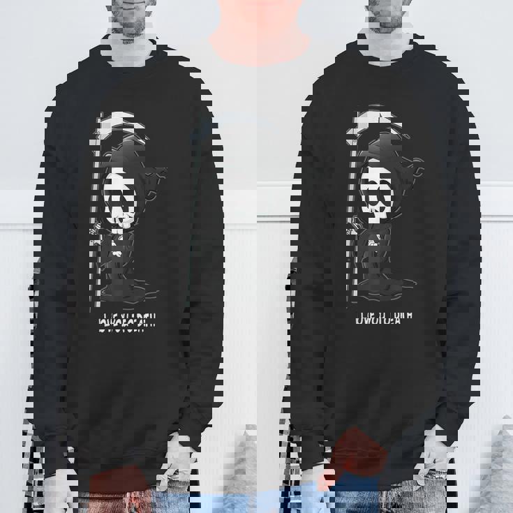 Valentine's Day I Love You To Death Cute Grim Reaper スウェットシャツ 高齢者への贈り物