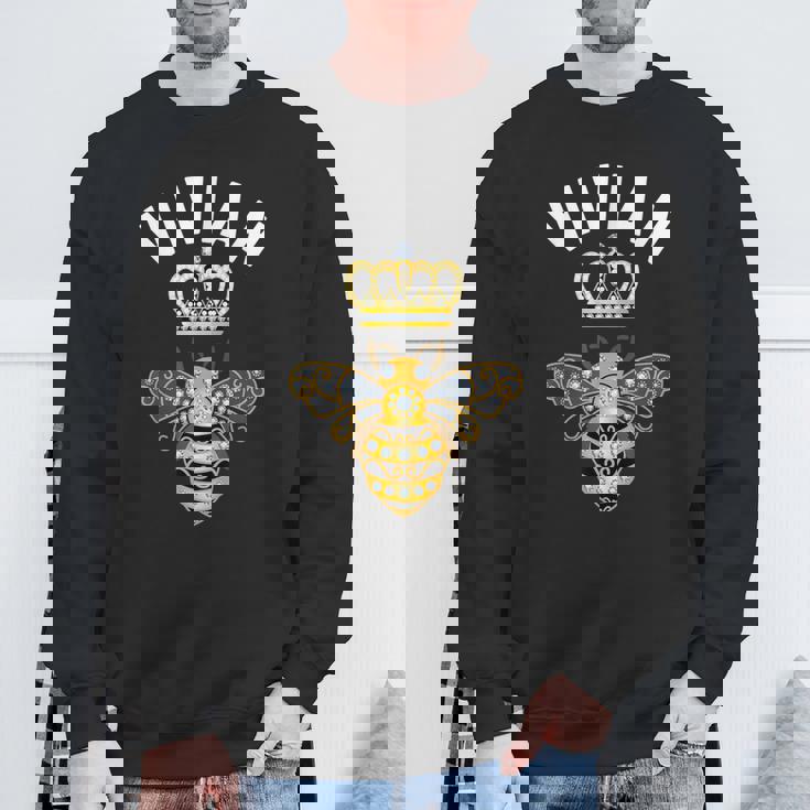 Vivian 名前ivian 誕生日 ギフト 女王 王冠 蜂 ヴィヴィアン スウェットシャツ 高齢者への贈り物