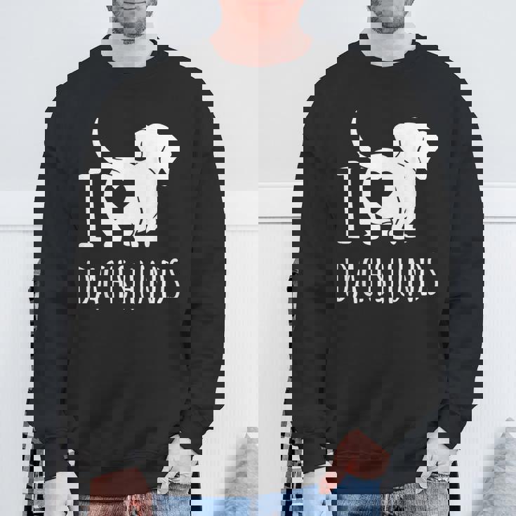 Wiener Dog ダックスフンド 犬 ペット愛好家 I Love Dachshunds スウェットシャツ 高齢者への贈り物