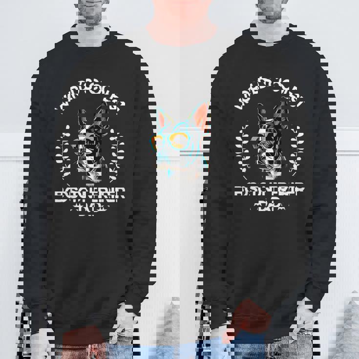 World's Coolest Dog Dad Papa メンズ ボストンテリア スウェットシャツ 高齢者への贈り物