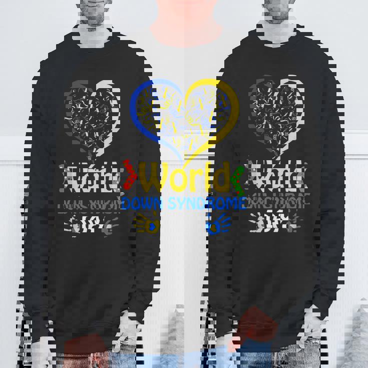 World Downyndrome Day Upport And Awareness 321 スウェットシャツ 高齢者への贈り物