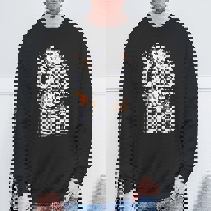 「No Cats No Life」 母の日 バレンタインデー 猫 母 スウェットシャツ 高齢者への贈り物