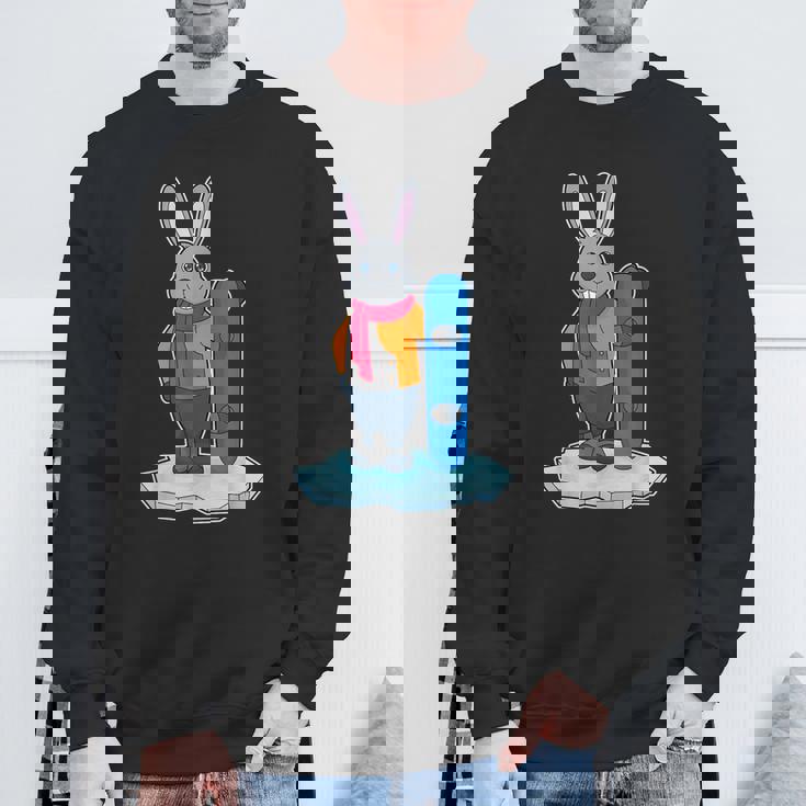 うさぎ スノーボーダー スノーボード スポーツ スウェットシャツ 高齢者への贈り物