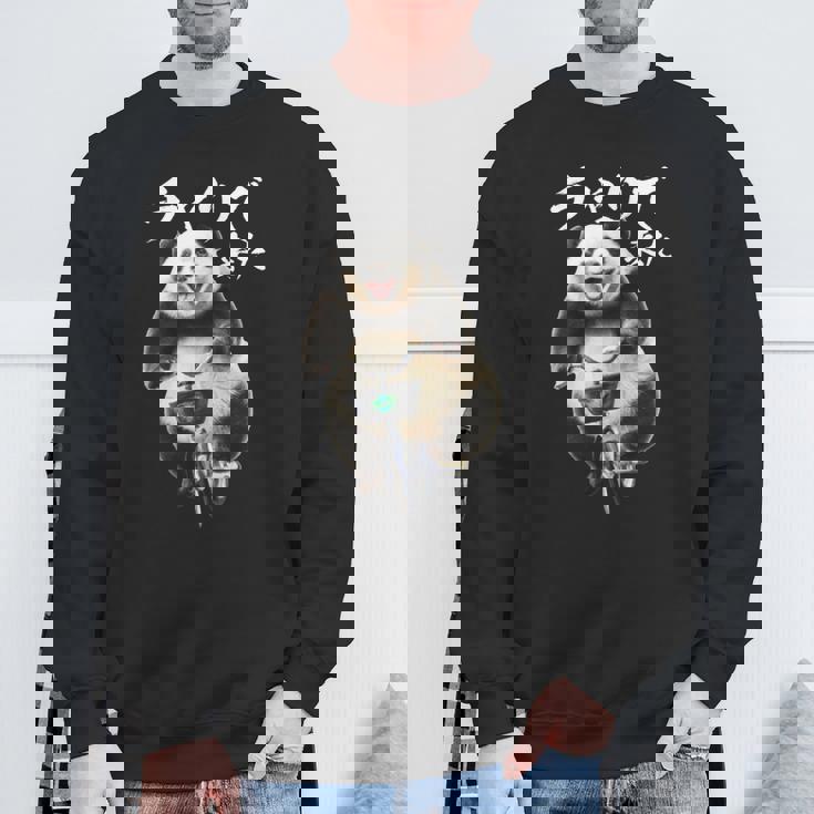 おもしろtシャツ パンダ 自転車 動物 メンズ グッズ かわいい おもしろ 服 長袖tシャツ スウェットシャツ 高齢者への贈り物