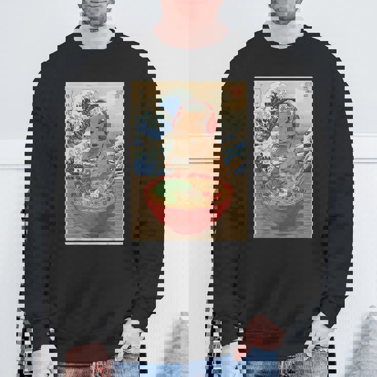 かわいい かわいい 日本人 ゲーマー 面白い ラーメン レトロ カピバラ スウェットシャツ 高齢者への贈り物