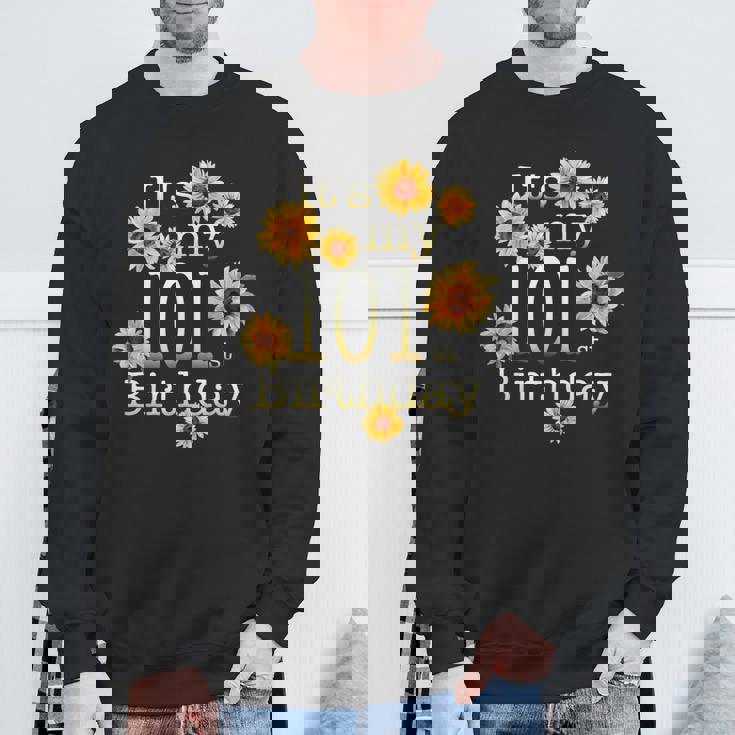 かわいいひまわり その私の101歳の誕生日 101歳の誕生日 スウェットシャツ 高齢者への贈り物