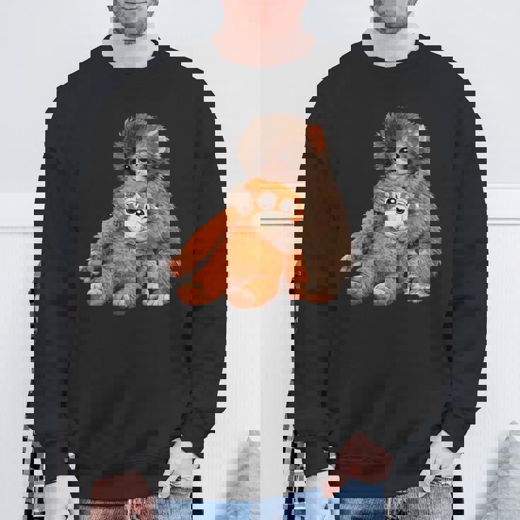 かわいいモンキーパンチ 日本の赤ちゃん猿 スウェットシャツ 高齢者への贈り物