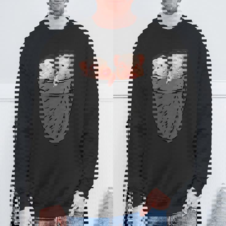 かわいい豚 ポケット覗き見 面白い豚 スウェットシャツ 高齢者への贈り物