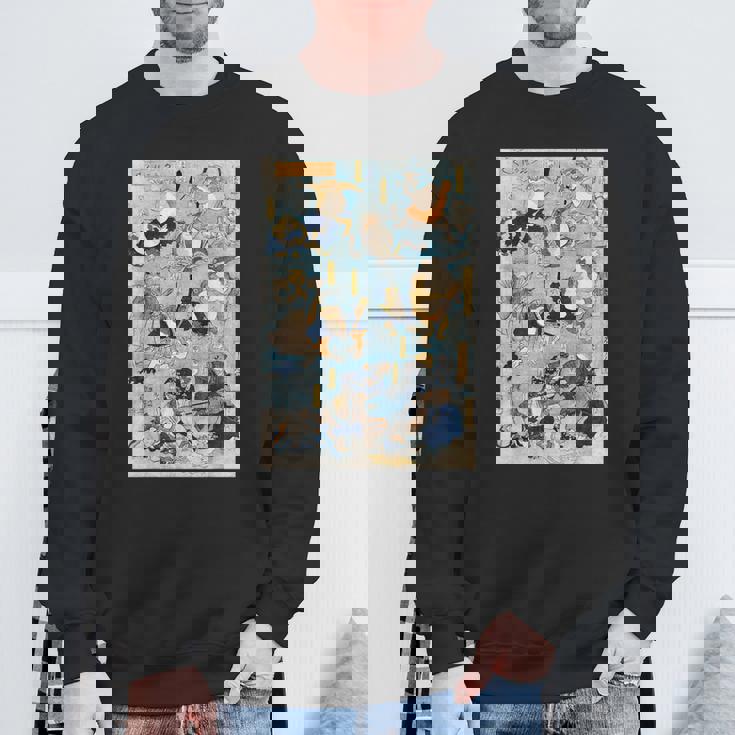 かゑるづくし 擬人化された蛙が 歌川国芳 日本の侍カエル 日本の伝統芸術 浮世絵 ヴィンテージの美学 スウェットシャツ 高齢者への贈り物