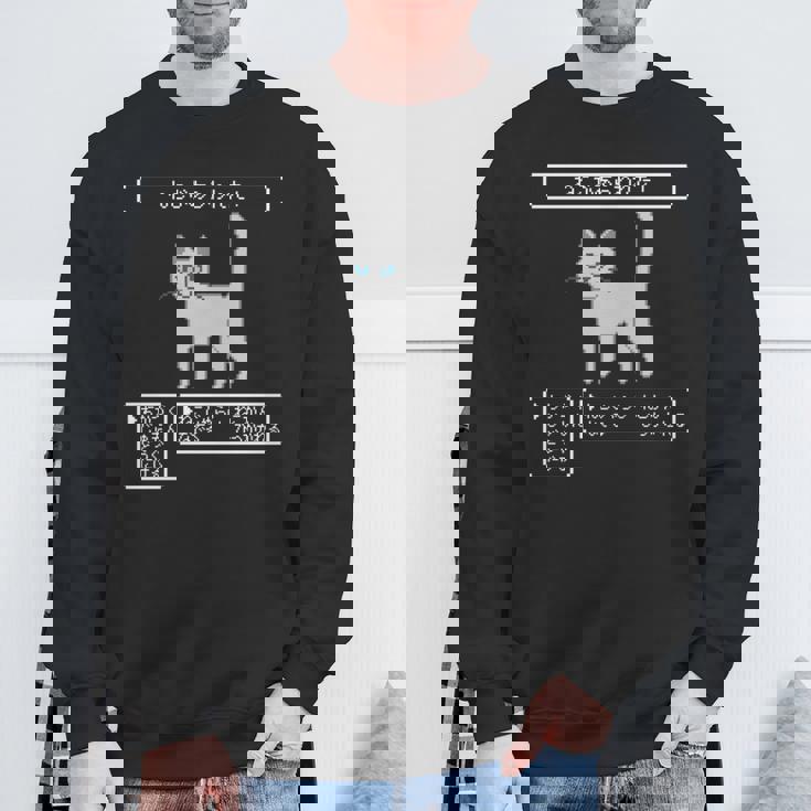 ねこがあらわれた！ 猫好き ゲーム好き ネコ飼い ネコママ 猫ママ ネコパパ 猫パパ Rpg ゲーム 猫 ねこ ネコ 長袖tシャツ スウェットシャツ 高齢者への贈り物