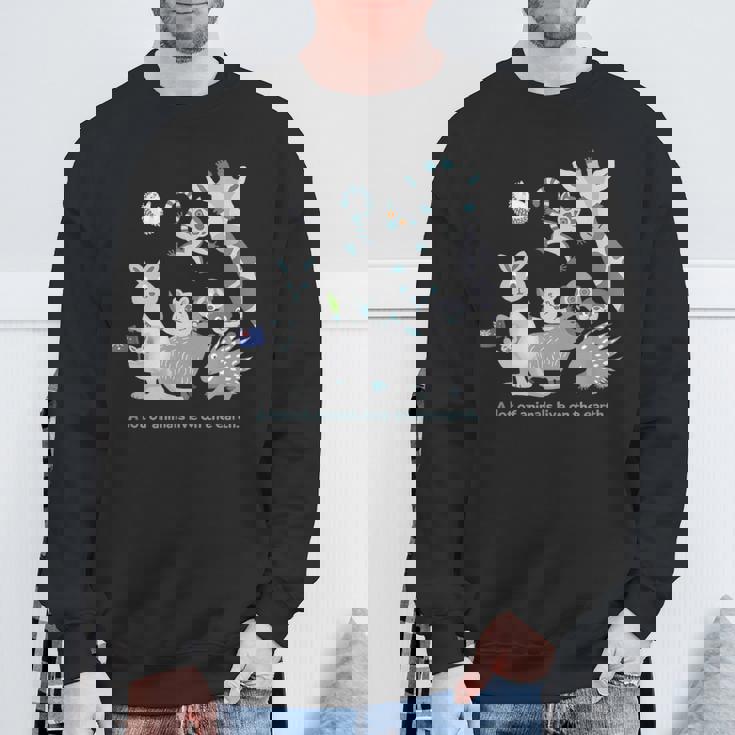 みんなの地球 アニマル キリン カンガルー カピバラ クアッカワラビー ワオキツネザル ハリネズミ メンズ レディース スウェットシャツ 高齢者への贈り物