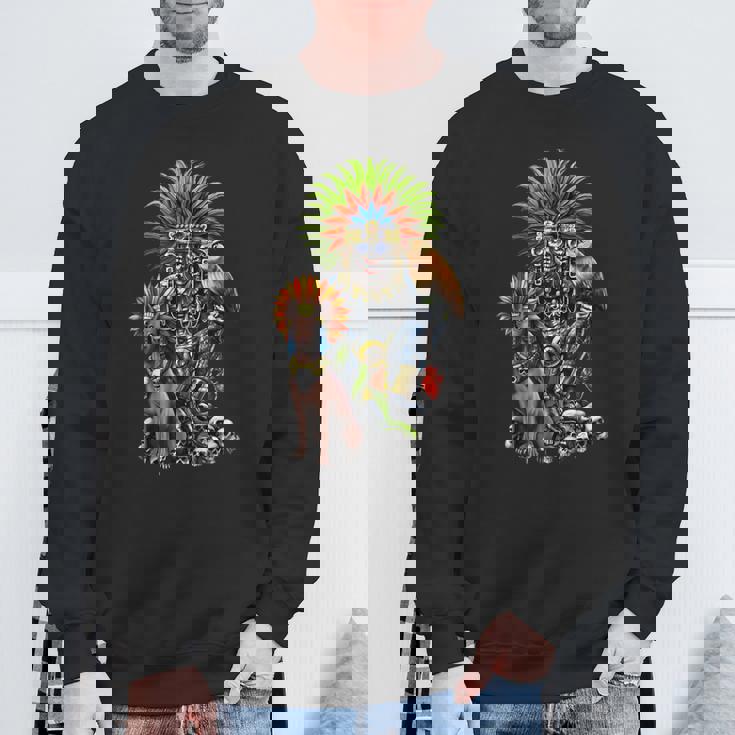 アステカの神ミクトランテクトリ古代マヤの神話の神々 スウェットシャツ 高齢者への贈り物