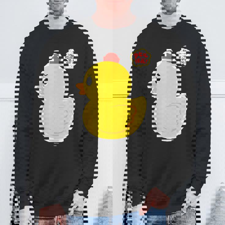 アヒル隊長ビッグプリント（横向き） スウェットシャツ 高齢者への贈り物