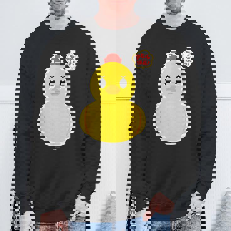 アヒル隊長ビッグプリント（正面） スウェットシャツ 高齢者への贈り物