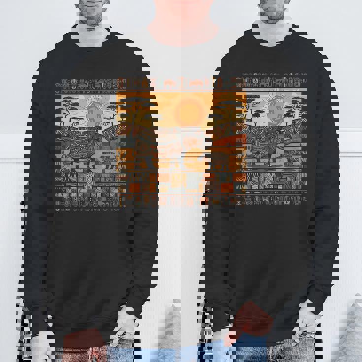 アフリカカバファミリー 部族 ケンテ柄 サファリ ガーナ スウェットシャツ 高齢者への贈り物