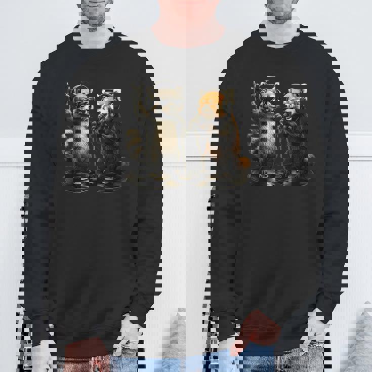 アライグマ レッサーパンダ バンド 音楽 バイブ レトロ 動物 ロック スウェットシャツ 高齢者への贈り物