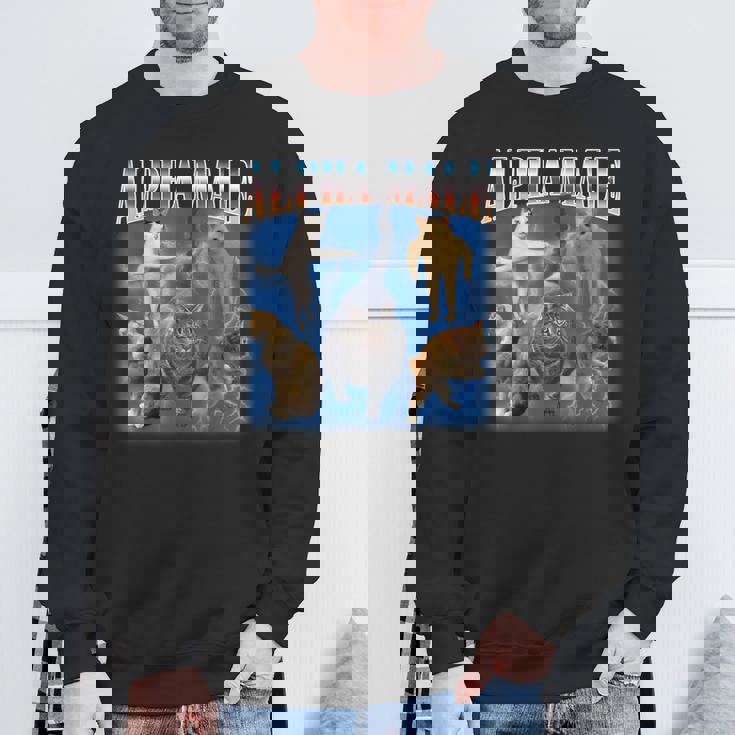 アルファ 男性 面白い ジョーク ミーム 大人 ユーモア 猫 ミーム スウェットシャツ 高齢者への贈り物