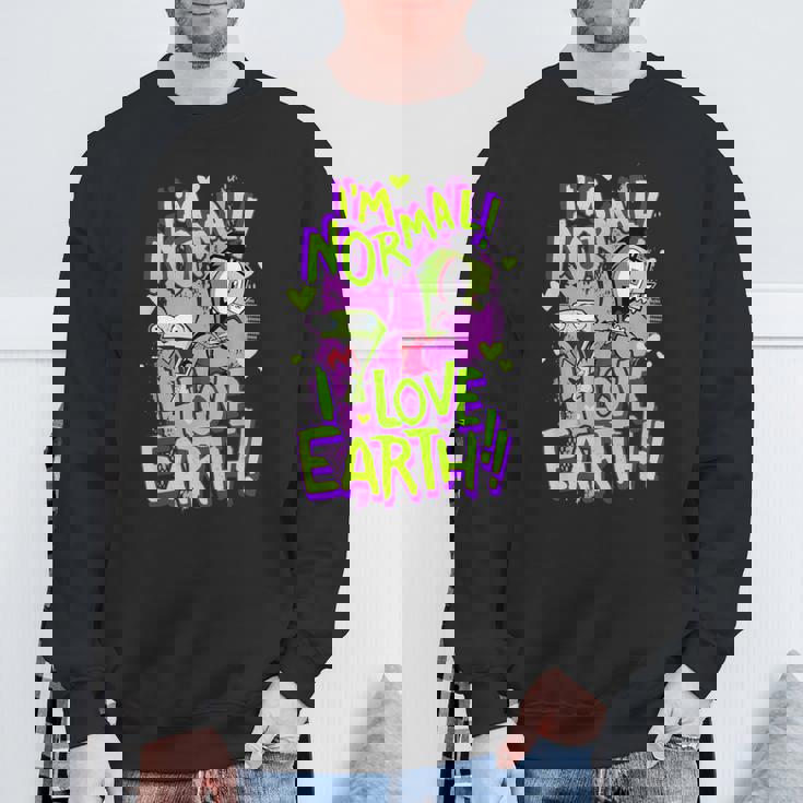 インベーダージムアイムノーマルアイラブアースデイ スウェットシャツ 高齢者への贈り物