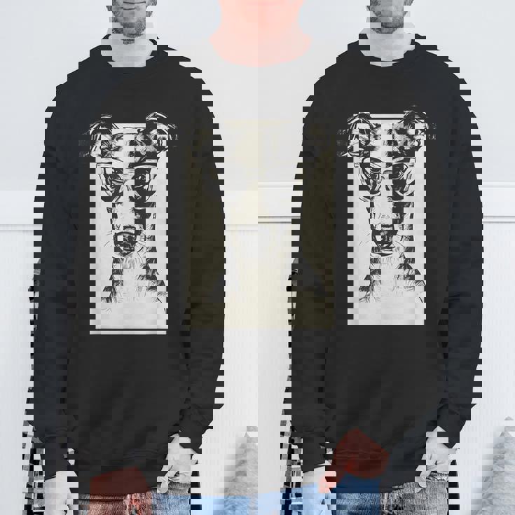 ウィペット イラスト 犬 面白い アート スケッチ スウェットシャツ 高齢者への贈り物