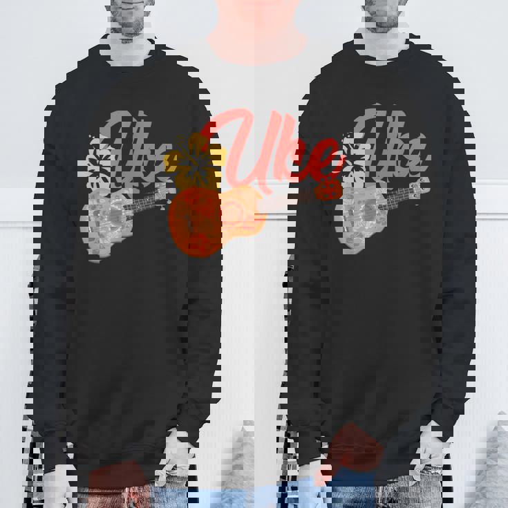 ウクレレギターギタリスト楽器 スウェットシャツ 高齢者への贈り物