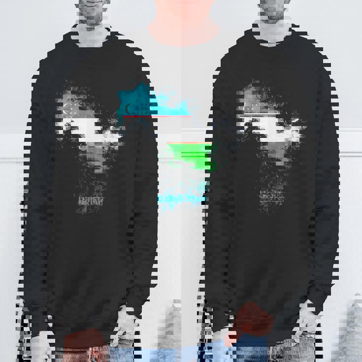 ウズベキスタン 国旗 地図 ウズベク ウズベキスタン スウェットシャツ 高齢者への贈り物