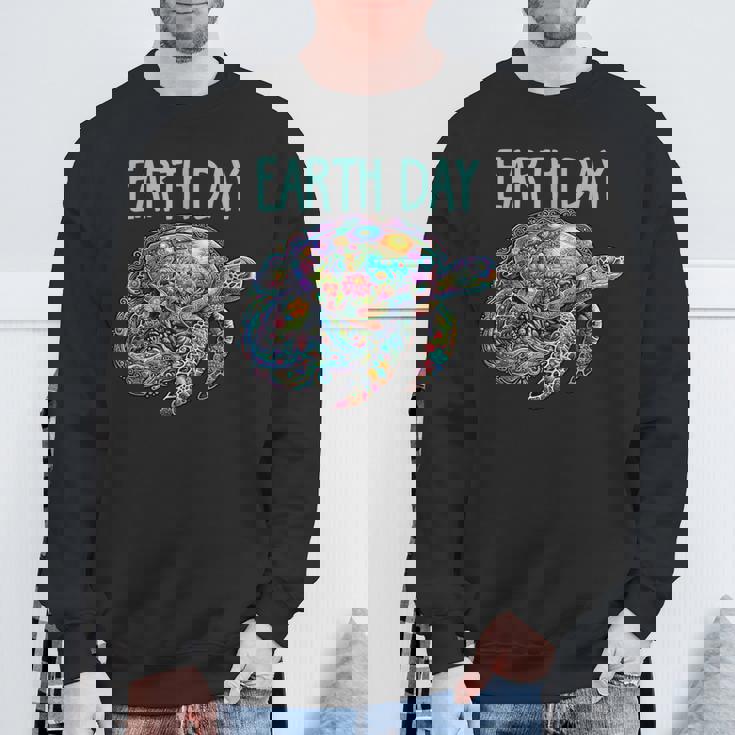 ウミガメ 地球 日 救う かわいい 惑星 学生 先生 スウェットシャツ 高齢者への贈り物