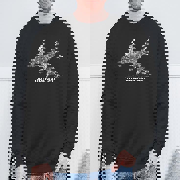 エアバス A380 ジェット機 カッタウェイ 航空 パイロット ギフト スウェットシャツ 高齢者への贈り物