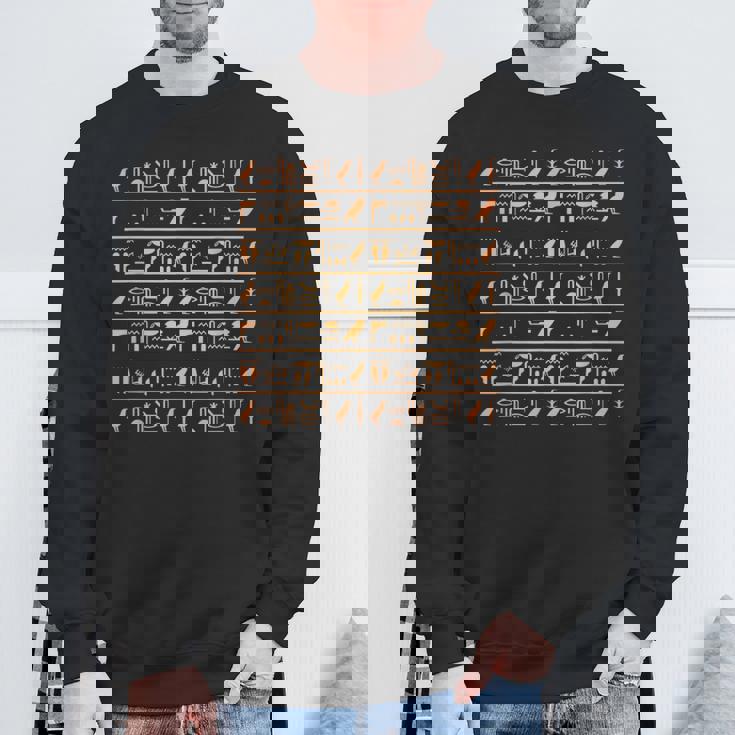 エジプトパターン ホルスの目 ヒエログリフ ファラオ アヌビス アンク スウェットシャツ 高齢者への贈り物