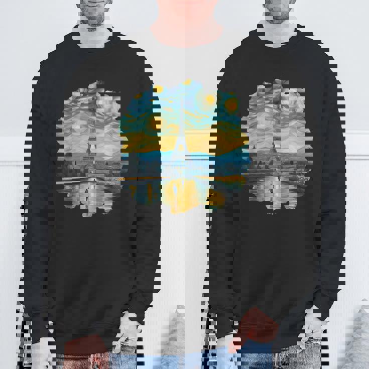 エッフェル塔 アートワーク ルーヴル美術館 フランス観光 パリ スウェットシャツ 高齢者への贈り物